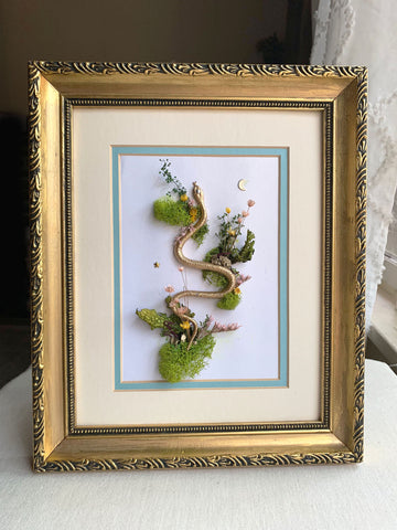 Snake Cottagecore Decor Real Dried Flower and Natural Art