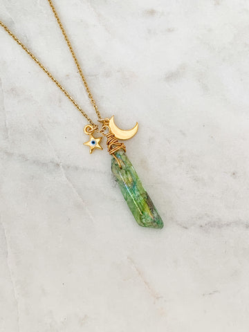 Embrace Your Magic Rainbow Quartz Crystal Gypsy Charm Necklace