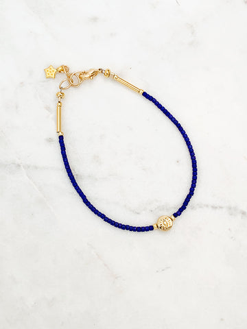 Quaintrelle Stay Protected Evil Eye Skinny Beaded Bracelet