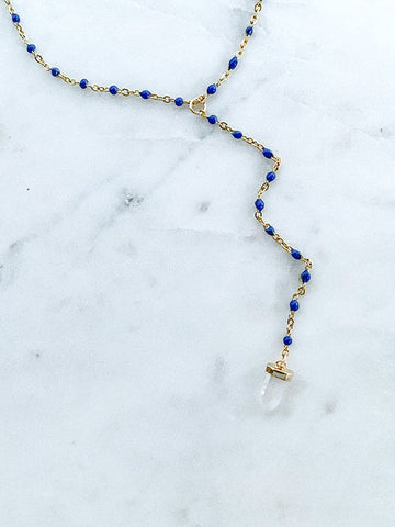 Quaintrelle Crystal Drop Charm Necklace