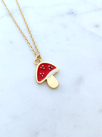 Quaintrelle Magic Mushroom Charm Necklace