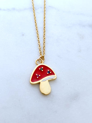 Quaintrelle Magic Mushroom Charm Necklace