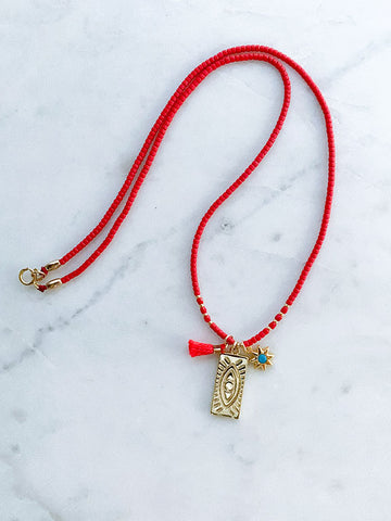 Quaintrelle Good Vibes Charm Necklace